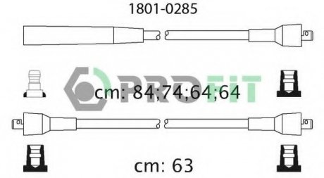 Комплект кабелей высоковольтных PROFIT 1801-0285