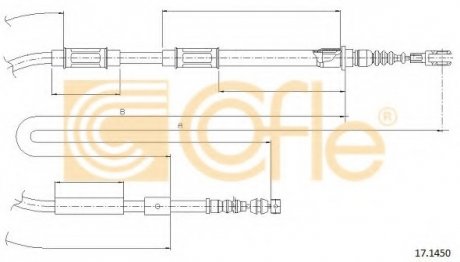 Трос стояночного тормоза COFLE 17.1450