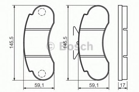 Тормозные колодки дисковые, к-кт. BOSCH 0 986 460 947