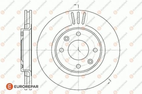 Диски тормозные передние комплект (2шт.) Citroen C3 DIAM 266 EP 22 PSA EUROREPAR 1618890480 (фото 1)