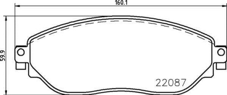 Тормозные колодки дисковые, к-кт. BREMBO P59 082