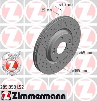 Диск гальмівний SPORT Z ZIMMERMANN 285.3531.52