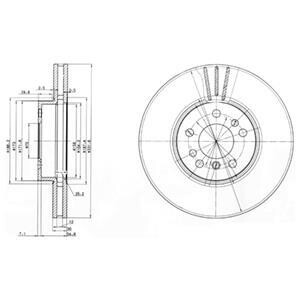 Диск тормозной BMW X3(E83)/X5(E53) "F D=332mm "00-11 запчасти DELPHI BG3628