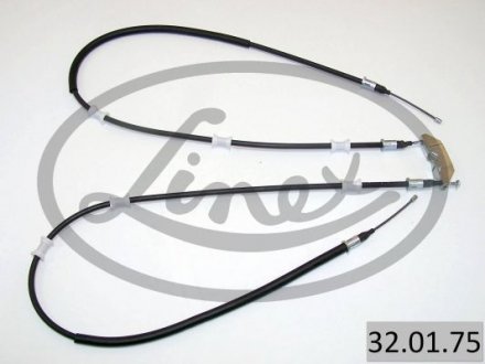 Трос ручника (задній) Opel Vectra B 1.6-2.6i V6 95- (1460/1225x2) LINEX 32.01.75 (фото 1)
