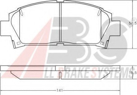 Тормозные колодки перед Avensis/Camry/Carina 89-03. A.B.S. 36866 (фото 1)