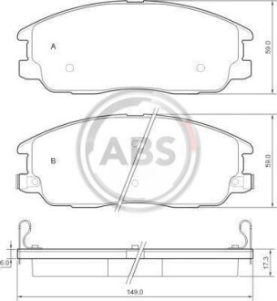 Гальмівні колодки дискові (1 к-т) A.B.S. A.B.S. 37566