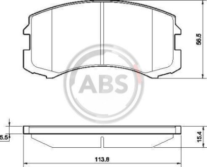 Гальмівні колодки дискові (1 к-т) A.B.S. A.B.S. 37491