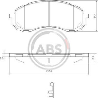 Гальмівні колодки дискові (1 к-т) A.B.S. A.B.S. 37443