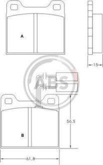 Колодки гальмівні Audi 75/80/100 (77-95) A.B.S A.B.S. 36005