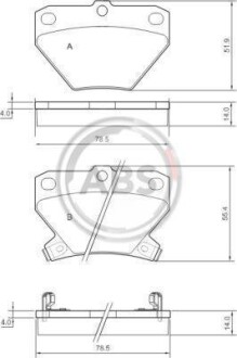 Тормозные колодки зад. Corolla/Prius/Yaris 99-09 A.B.S. A.B.S. 37136