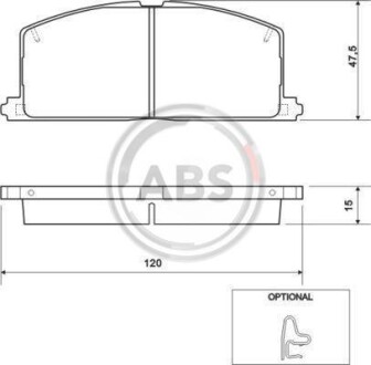 Гальмівні колодки дискові (1 к-т) A.B.S. A.B.S. 36535 (фото 1)