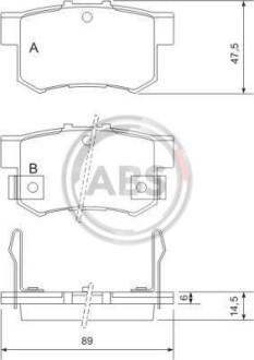 Тормозные колодки зад. Civic 98-/Accord 90-03 (Ake A.B.S. A.B.S. 36757