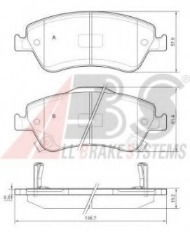 Тормозные колодки перед. Toyota Auris 07-12 (bosch A.B.S. A.B.S. 37620