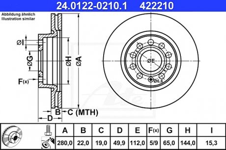 Тормозной диск ATE 24.0122-0210.1 (фото 1)