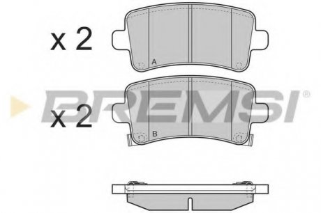 Колодки тормозные задние Opel Insignia 08- (TRW) BREMSI BP3379 (фото 1)