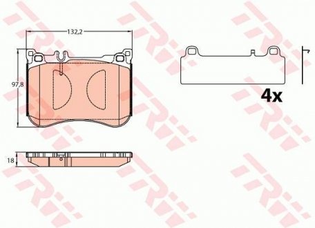 Комплект тормозных колодок, дисковый тормоз TRW GDB2144