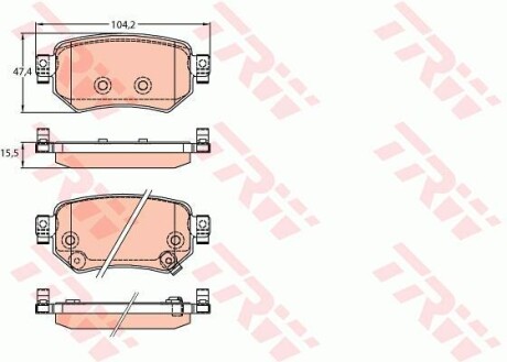 Гальмівні колодки дискові MAZDA 6 "R "12>> TRW TRW GDB3632