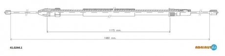 Трос стояночного тормоза ADRIAUTO 41.0244.1 (фото 1)