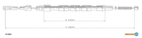 Трос ручного гальма ADRIAUTO 57.0201 (фото 1)