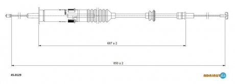 Трос зчеплення SEAT Ibiza/Cordoba 1.4-1.6 95-/Ibiza 1050 cc-1.4- Cordoba 1.49/96-/Inca B all 95-96/C ADRIAUTO 45.0129 (фото 1)