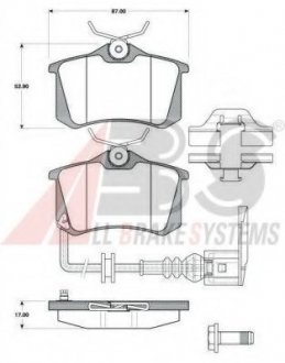 Тормозные колодки зад. Caddy III/IV/Passat/Audi A4 A.B.S. 37334