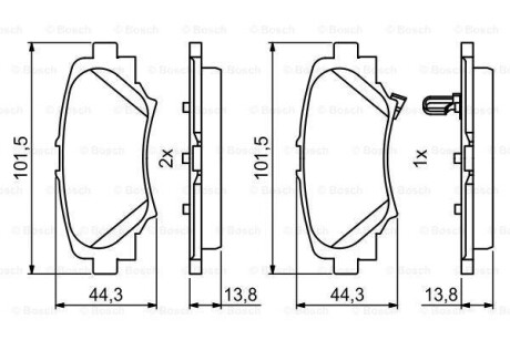 Комплект тормозных колодок 0 986 494 803 BOSCH 0986494803