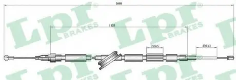 Трос ручного тормоза LPR C1519B