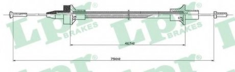 Трос сцепления LPR C0076C