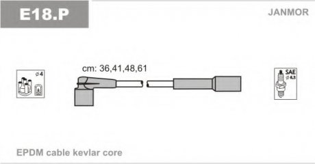 Провод зажигания ВАЗ дв.1,5; 1,6; 1,7 KALINA, NIVA (EPDM) JANMOR E18.P
