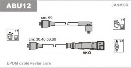 Провод зажигания (EPDM) VOLKSWAGEN, SEAT JANMOR ABU12