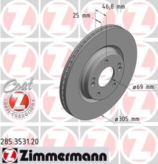 Диск тормозной ZIMMERMANN 285.3531.20