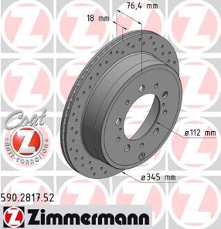 Диск тормозной ZIMMERMANN 590.2817.52