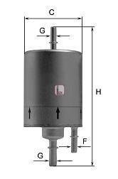 Фільтр паливний AUDI "2,8-3,1 "04-11 SOFIMA S1831B
