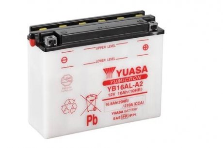МОТО 12V 16,8Ah YuMicron Battery (сугозаряджень)) YUASA YB16AL-A2 (фото 1)