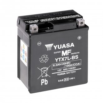 МОТО 12V 6Ah MF VRLA Battery AGM (співзаряджень) YUASA YTX7L-BS (фото 1)