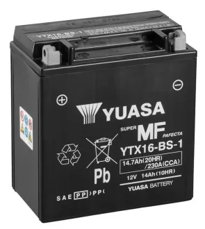 Акумулятор 6 CT-14,7-L AGM YUASA YTX16-BS