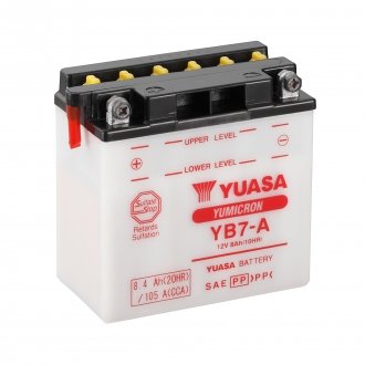 МОТО 12V 8,4Ah YuMicron Battery (сухозаряжений) YUASA YB7-A (фото 1)
