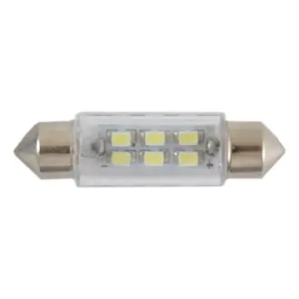 Лампи LED mini 12V SMD SV8.5 T11x39mm 6LEDS 3528 white 10шт.уп. WINSO 127490