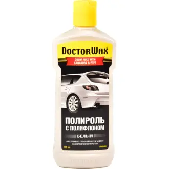 Цветной полироль для кузова DoctorWax С Полифлоном белый 300 мл AGA DW8409