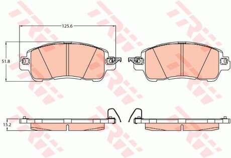 Комплект тормозных колодок, дисковый тормоз TRW TRW GDB2122 (фото 1)