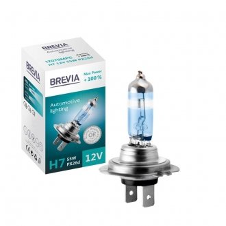 Автолампа Brevia 55 W 12 V прозоро-блакитна BREVIA HALOGEN 12070MPC
