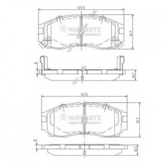 Колодки тормозные диск. Mitsubishi GALANT; LANCER NIPPARTS J3605030