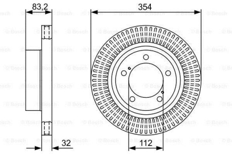 Гальмівний диск TOYOTA Tundra/Sequoia "F \'\'4,0-5,7 \'\'04>> - кр. 1 шт BOSCH 0986479V50 (фото 1)