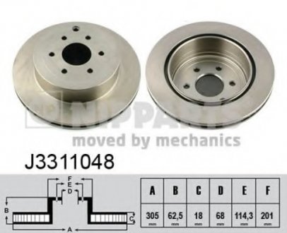 Диск тормозной Nissan PATHFINDER 05- NIPPARTS J3311048