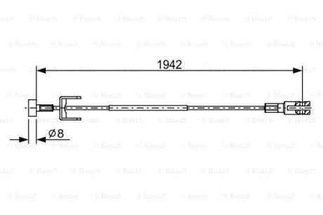 Трос, стоянкова гальмівна система BOSCH 1987482643