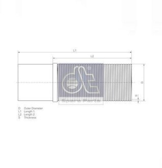 Гофрована труба, вихлопна система DT 3.25053