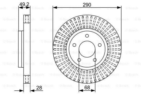 Тормозной диск передний BOSCH 0986479V48