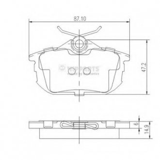 Колодки тормозные диск. Mitsubishi CARISMA; SMART FORFOUR 1.1, 1,3, 1.5 NIPPARTS J3615012