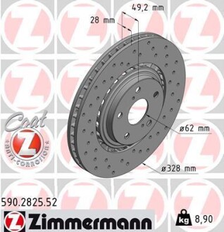 Диск гальмівний SPORT Z ZIMMERMANN 590.2825.52