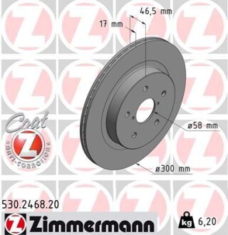 Диск тормозной ZIMMERMANN 530.2468.20